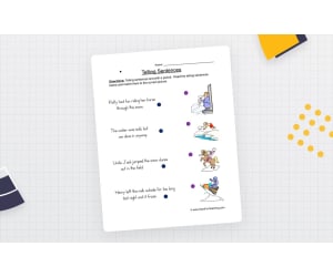 Telling Sentences Matching Worksheet