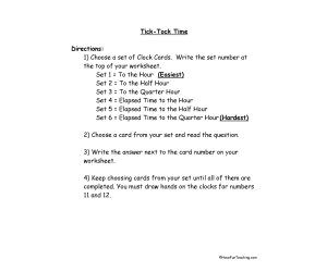Telling Time Activity