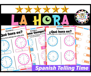 Telling Time in Spanish Worksheets Activities|  El Reloj  La Hora
