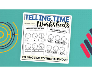 Telling Time to the Half Hour Worksheets