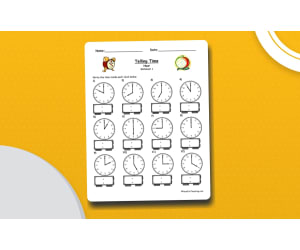 Telling Time To The Hour Worksheet