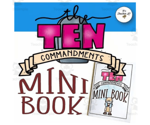 Ten Commandments Bible Story Foldable Mini Book Grade 1 2 3 ELA ELL