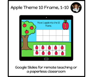 Ten Frame, 1-10. Apple Theme Google Slides