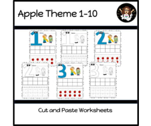 Ten Frame, 1-10, Apple Theme, No Prep, Distance Learning, Worksheets
