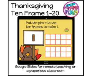 Ten Frame, 1-20. Thanksgiving Theme