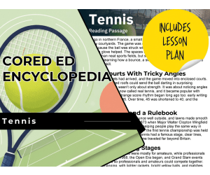 Tennis Reading Comprehension Passage - Cored Ed Encyclopedia