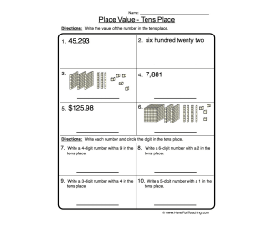 Tens Place Value Worksheet