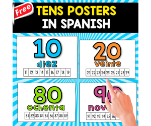 TENS POSTERS | 10 FREE POSTERS | MATH RESOURCE IN SPANISH