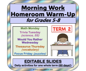 Term 2 Critical Thinking: Morning Work Warm-Ups: 60 More Days!
