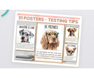 Motivational Testing Posters – 21 Dog-Themed Tips
