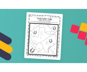 Texas Cattle Trails Coloring Activity
