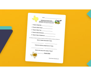 Texas Worksheet
