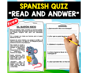 TEXT COMPREHENSION IN SPANISH | El ratón Nico