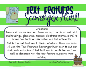 Text Features Scavenger Hunt Activity