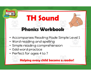 TH Phonics Workbook Reading Made Simple