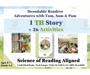 TH:1 Decodable Reading Books + 2 Video Lessons + 28 Worksheets SOR