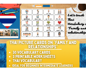 Thai Picture Vocabulary Flashcards - Family & Relationships