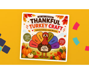 Thankful Turkey Craft Printable Kids Thanksgiving Gratitude Activity