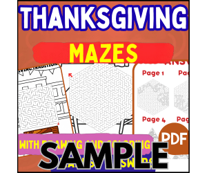 Thankgiving Maze: 1 Page Sample (PDF)