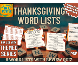 Thankgiving Word List Posters (PDF)