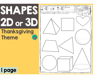 Thanksgiving 2D or 3D Shapes