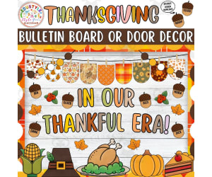 Thanksgiving Acron Bulletin Board or Door Decor Kit | In Our Thankful