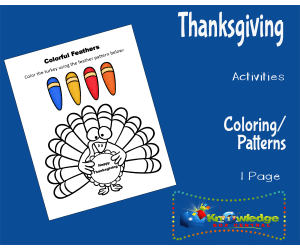 Thanksgiving Activities: Coloring/Patterns