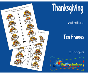Thanksgiving Activities: Ten Frames & Key