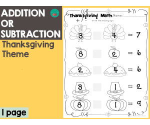 Thanksgiving Additon or Subtracton