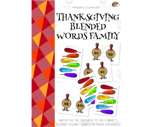Thanksgiving Blended Word Family Game