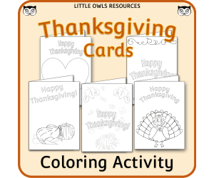 Thanksgiving Card Templates - Coloring Activity