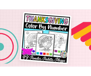 Thanksgiving color by number - Set 4 - Thanksgiving Activities