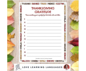 Thanksgiving Gratitude Activity