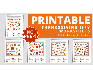 Thanksgiving iSpy Printable Counting Worksheets