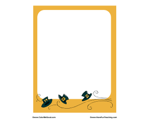 Thanksgiving Pilgrim Hat Border Writing Paper