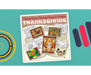 Thanksgiving Stained Glass Coloring Pages & Posters