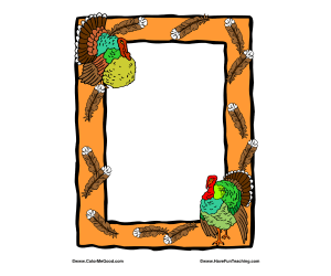Thanksgiving Turkey Border Writing Paper