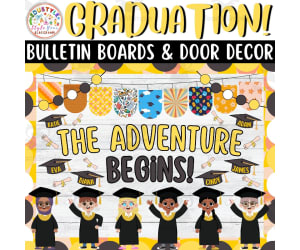 The Adventure Begins!: Graduation Bulletin Board And Door Decor Kit