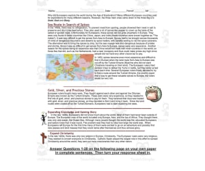 The Age of Exploration | Comprehension Review Packet