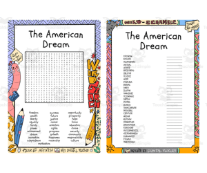 The American Dream word search & scramble