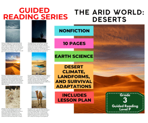 The Arid World - Deserts: Guided Reading Level P with Lesson Plan