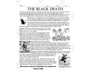 The Black Death | Comprehension Questions