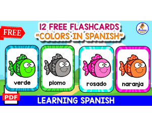 THE COLORS IN SPANISH | 12 FREE FLASHCARDS