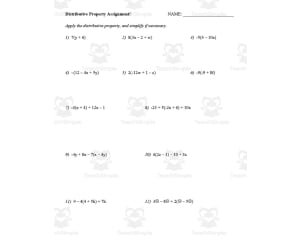 The Distributive Property Guided Notes + Homework Set