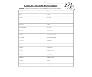 The Drama Vocabulary Words ( French Version )