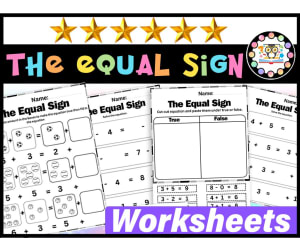 The Equal Sign|Balancing Equations Worksheets and Exit Slips Equal Sig