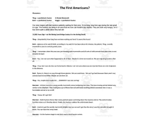 "The First Americans?" - A History Play