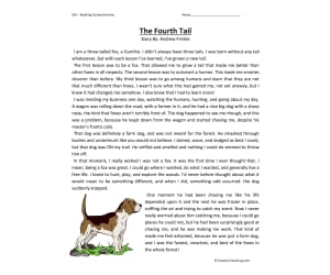 The Fourth Tail Reading Comprehension Worksheet