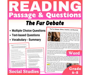 The Fur Debate: Social Studies Reading Comprehension Passage (Word)