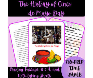 The History of Cinco de Mayo Reading Passage, Q & A, and Note-Taking